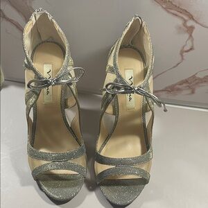 Nina Silver Glitter Heels